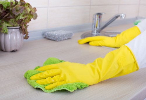 Kitchen thoroughly cleaned with sparkling appliances