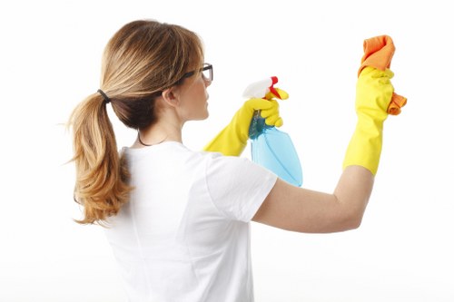 Eco-friendly cleaning solutions being applied
